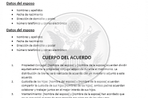 Formulario de divorcio gratis