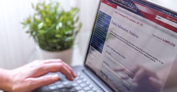 Formulario DS-160 para aplicación a VISA