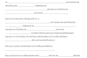 Cartas de poder para cobrar bonos